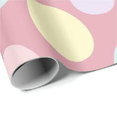 Papier Cadeau Motif moderne Pastel Oeufs colorés | Enveloppement (Coin rond)