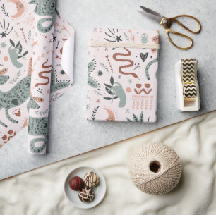 Papier Cadeau Motif moderne pour anniversaire cadeau rose