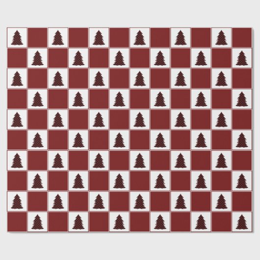 Papier Cadeau Motif moderne Red Buffalo Plaid Christmas Tree (Plat)