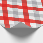 Papier Cadeau Motif moderne rouge et gris (Coin)