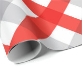 Papier Cadeau Motif moderne rouge et gris (Coin rond)