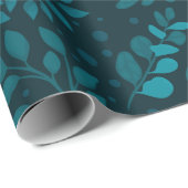 Papier Cadeau Motif moderne sans couture avec feuilles tropicaux (Coin rond)