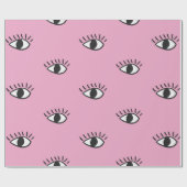 Papier Cadeau Motif moderne sans soudure avec yeux dessinés à la (Plat)