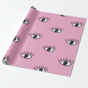 Papier Cadeau Motif moderne sans soudure avec yeux dessinés à la