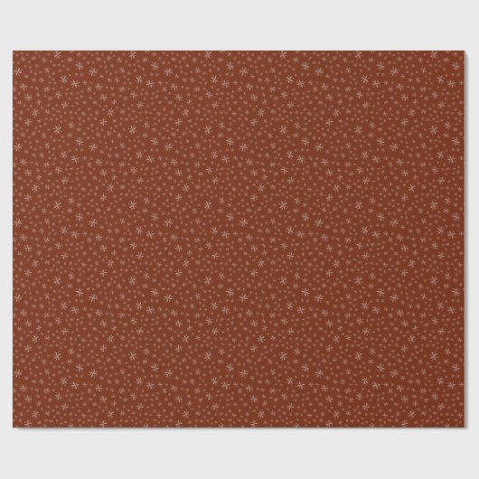 Papier Cadeau Motif moderne Snowflake sur Noël rouge (Plat)