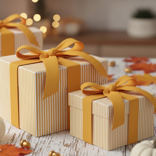 Papier Cadeau Motif moderne Sunflower Yellow Stripes