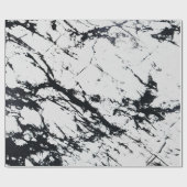 Papier Cadeau Motif moderne unique en marbre noir blanc marbré p (Plat)
