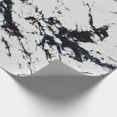 Papier Cadeau Motif moderne unique en marbre noir blanc marbré p (Coin)