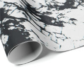 Papier Cadeau Motif moderne unique en marbre noir blanc marbré p (Coin rond)