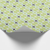 Papier Cadeau motif moderne verte et étoile turquoise (Coin)