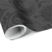 Papier Cadeau Motif monochromatique noir et gris foncé (Coin rond)