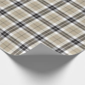 Papier Cadeau Motif monochrome d'écossais de plaid de tartan (Coin)