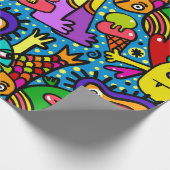 Papier Cadeau Motif Monster Doodle (Coin)