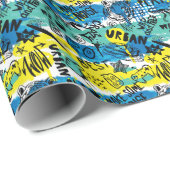 Papier Cadeau Motif Monster Hand Drawn Kids (Coin rond)