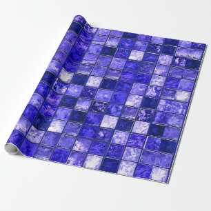 Papier Cadeau Motif mosaïque bleu