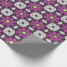 Motif mosaïque floral violet audacieux et artistiq