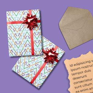 Papier Cadeau Motif mosaïque zigzag Chevron géométrique sans cou