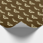Papier Cadeau Motif moth tzigane, chocolat et beige (Coin)