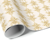 Papier Cadeau Motif motif égyptien d'or (Coin rond)
