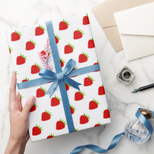 Papier Cadeau Motif mou aux fraises