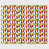 Papier Cadeau Motif multicolore Abstrait à feuille (Plat)