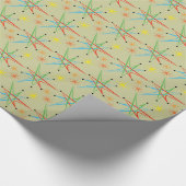 Papier Cadeau Motif multicolore rétro étoile atomique (Coin)