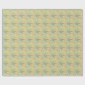 Papier Cadeau Motif multicolore rétro étoile atomique (Plat)