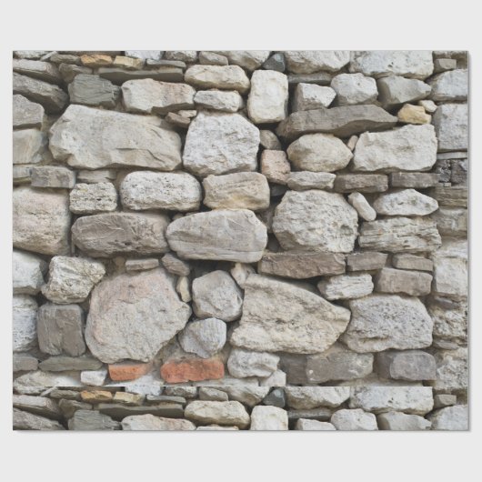 Papier Cadeau Motif mur en pierre de rouble (Plat)