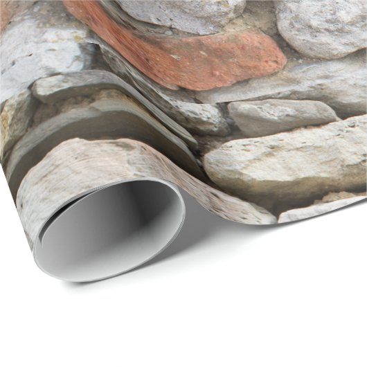 Papier Cadeau Motif mur en pierre de rouble (Coin rond)