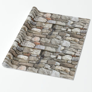 Papier Cadeau Motif mur en pierre de rouble