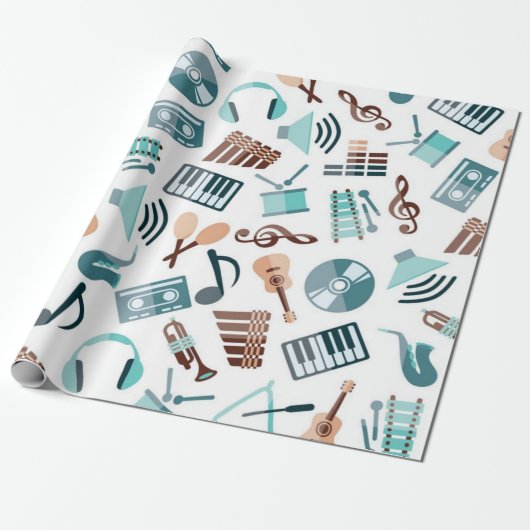 Papier Cadeau Motif musical (Déroulé)