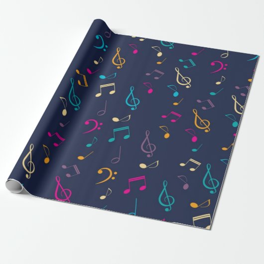 Papier Cadeau Motif musical (Déroulé)