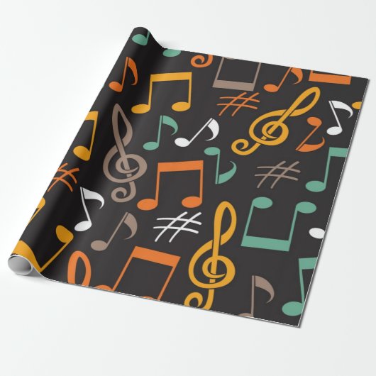 Papier Cadeau Motif musical (Déroulé)