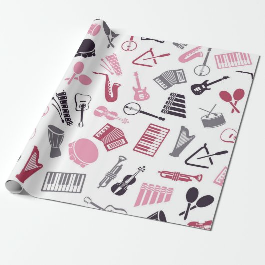 Papier Cadeau Motif musical (Déroulé)