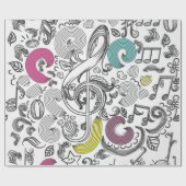 Papier Cadeau Motif musical (Plat)
