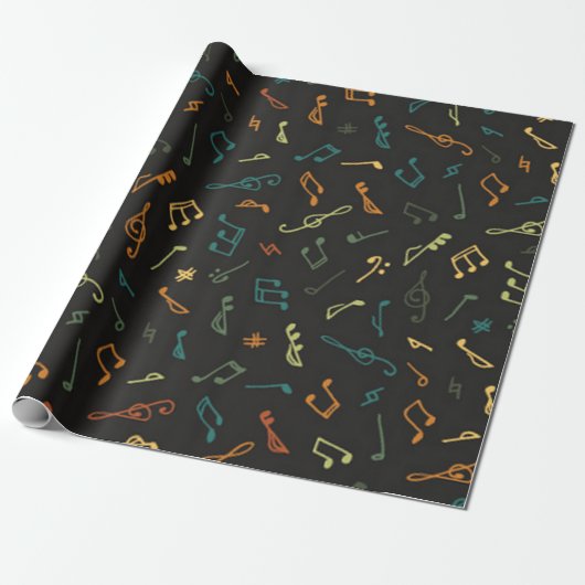 Papier Cadeau Motif musical (Déroulé)