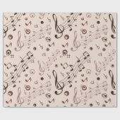 Papier Cadeau Motif musical (Plat)