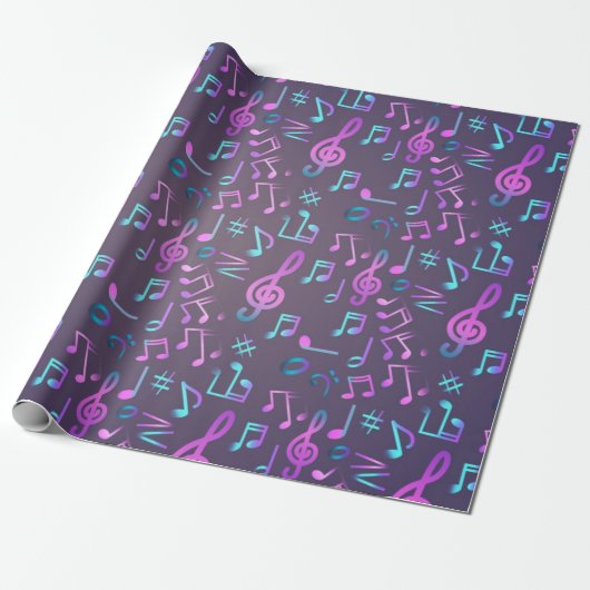 Papier Cadeau Motif musical (Déroulé)