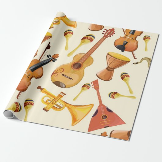 Papier Cadeau Motif musical (Déroulé)