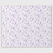 Papier Cadeau Motif musical pourpre (Plat)