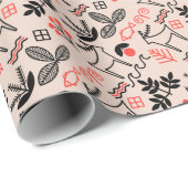 Papier Cadeau Motif national de style ukrainien (Coin rond)