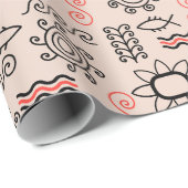 Papier Cadeau Motif national de style ukrainien (Coin rond)