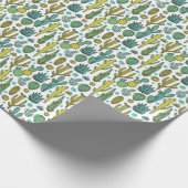 Papier Cadeau Motif naturel Cactus dessinés à la main (Coin)