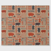 Papier Cadeau Motif naturel de viande fraîche (Plat)