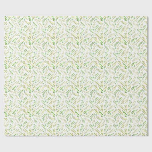 Papier Cadeau Motif Naturel Fern Vert clair Toutes les occasions (Plat)