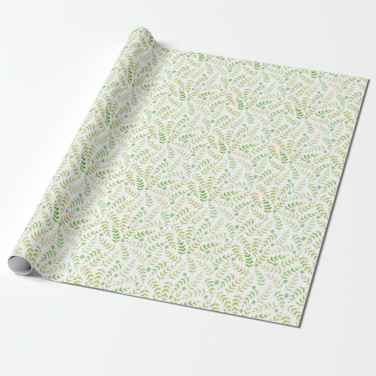 Papier Cadeau Motif Naturel Fern Vert clair Toutes les occasions (Déroulé)