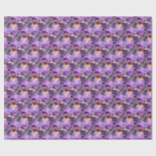 Papier Cadeau Motif naturel Fleur Iris Lavande (Plat)