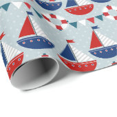 Papier Cadeau Motif nautique (Coin rond)