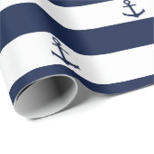 Papier Cadeau Motif nautique américain de rayures du drapeau | (Coin rond)