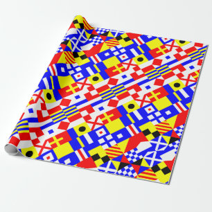 Papier Cadeau Motif nautique de drapeaux